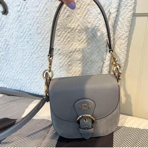 Coach kleo Pebble Leather Saddle Bag in Gray